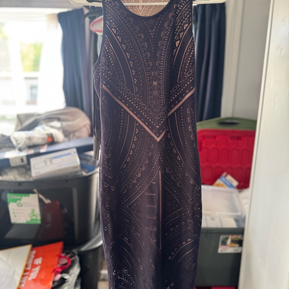 Elegant Black Patterned Dress